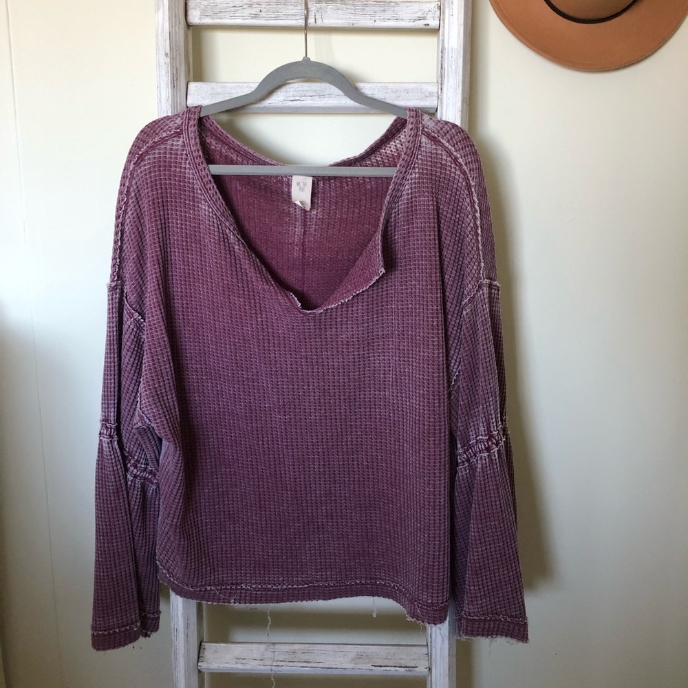 Free people Top with accent sleeve